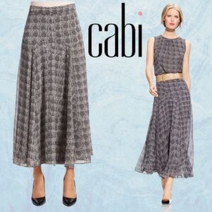 Cabi sold as set black and white print Chloe semi sheer tunic top and midi skirt